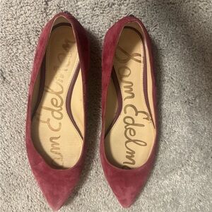 Sam Edelman Red Suede Flats Elegant Loafers